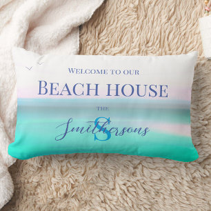 Maison de plage coussin océan bleu mer Jeu d'oreil