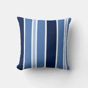 Maison de plage Coussin rayé bleu et blanc