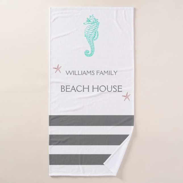 MAISON DE PLAGE FAMILIALE HIPOCAMPE ET ÉTOILE DE M (Serviette de bain)