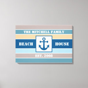 Maison de plage toile nautique personnalisée