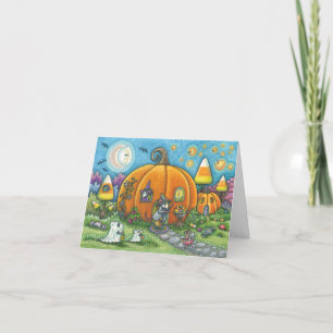 MAISON DE SOURIS HALLOWEEN CARTE DE NOTE Vide