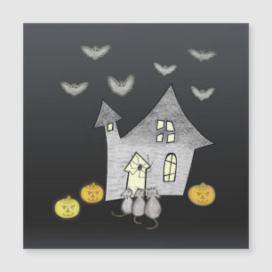 Maison d'Halloween, chats noirs, chauves-souris, c
