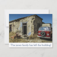 Maison Dilapidé Et Van Moving Faire-part