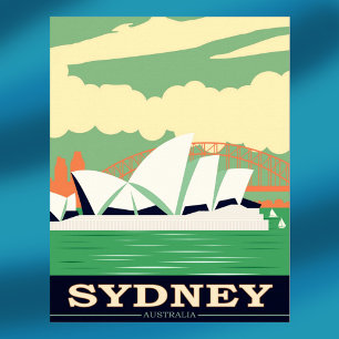 Maison d'opéra de Sydney Affiche Vintage