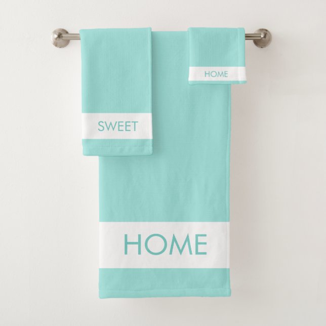 Maison Douce Maison sur Teal & Blanc (En situation)