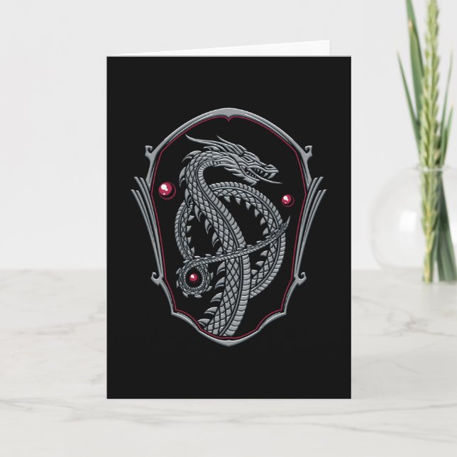 MAISON DU DRAGON | Carte Badge Dragon Argent (Devant)