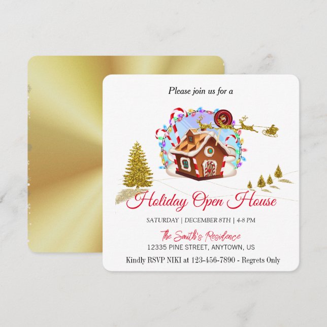 Maison en pain d'épice et carte de vacances Père N (Devant / Derrière)