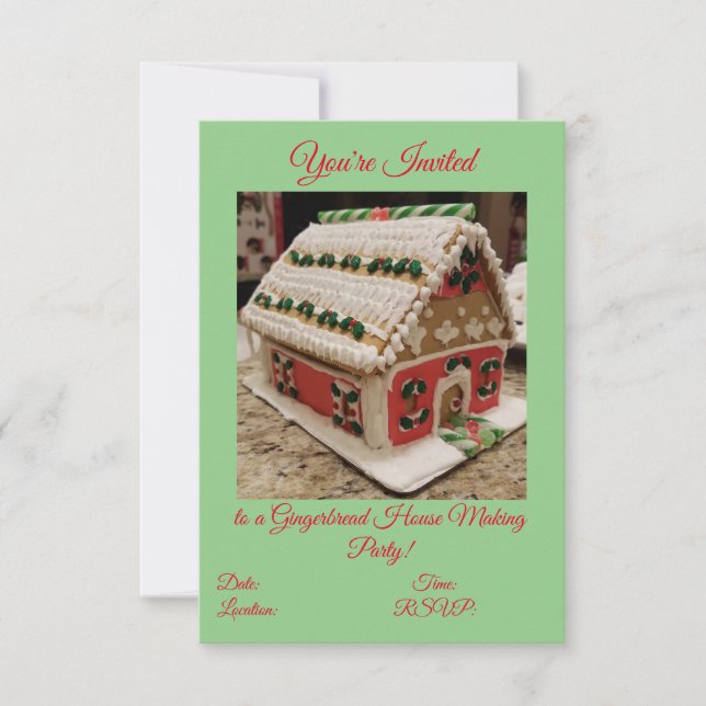 Maison en pain d'épice Faire une invitation de fêt (Devant)