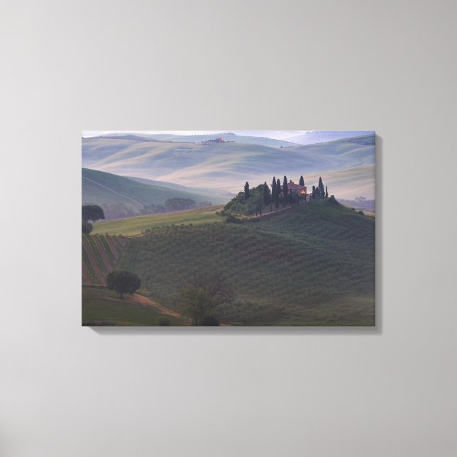 Maison en Toscane dans le matin papier de toile br (Recto)