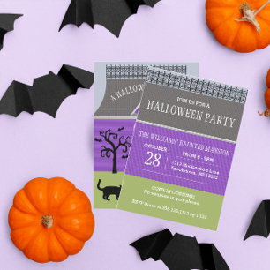 Maison Hantée Cute Halloween Invitation Petite