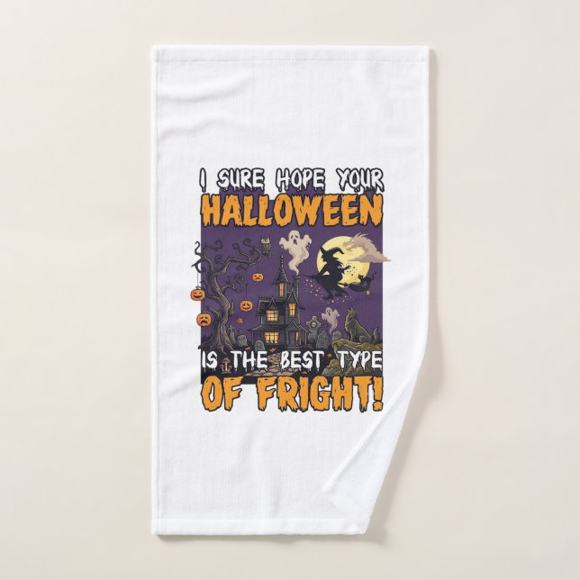 Maison hantée de terreur d'Halloween Sorcière Fant (Serviette à main)