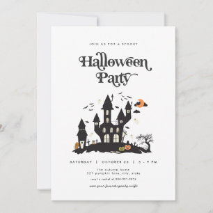 Maison Hantée éffrayante Halloween Fête Invitation