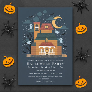 Maison Hantée éffrayante Halloween Fête Invitation