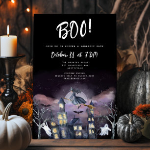 Maison Hantée éffrayante Halloween Fête Invitation