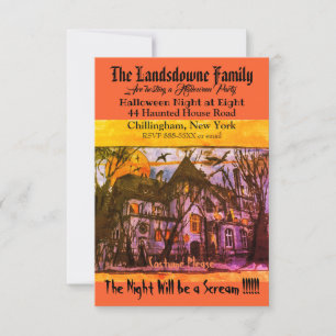 Maison hantée effrayante Texte Halloween