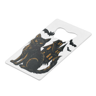 Maison hantée et chat noir