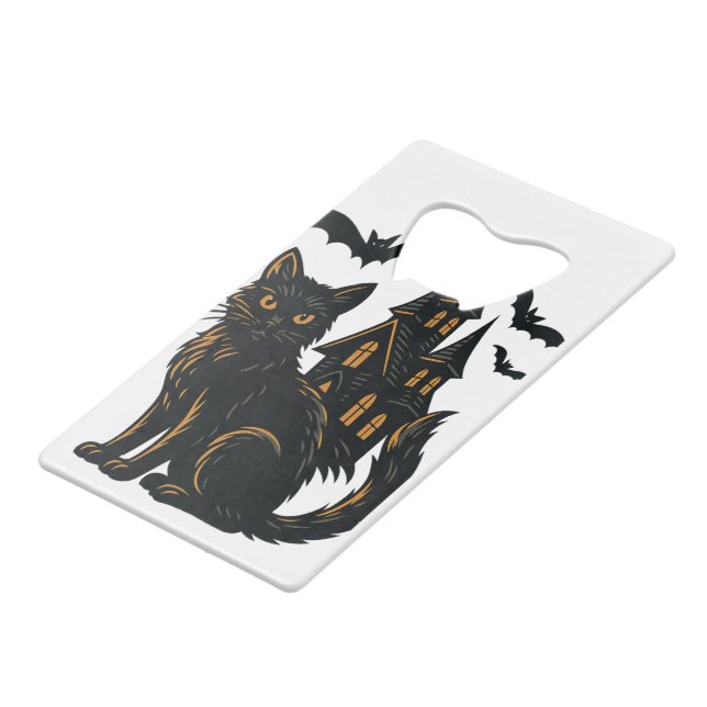 Maison hantée et chat noir (Devant Angle)