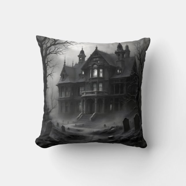 Maison hantée et loup Coussin magique (Recto)