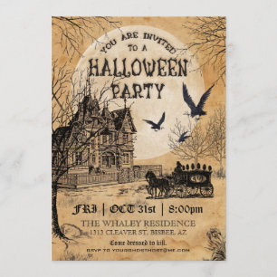 Maison hantée Halloween Fête Invitation