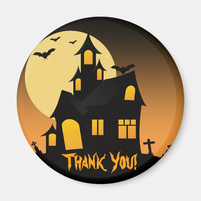 Maison hantée Halloween Merci Magnet (Devant)