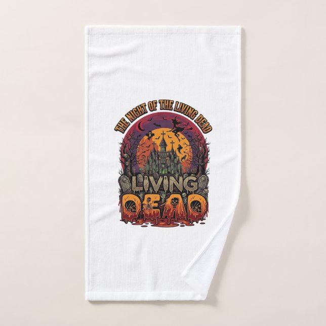 Maison Hantée Halloween Nuit Vivante Morte Sorcièr (Serviette à main)