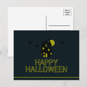 Maison Hantée, Joyeux Halloween Carte Postale