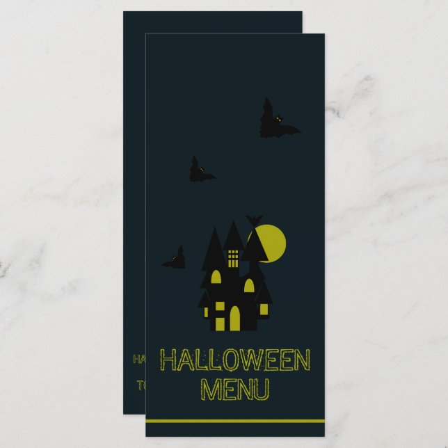 Maison hantée, Menu Halloween (Devant / Derrière)