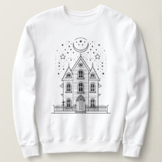 Maison hantée minimaliste Sweatshirt d'Halloween