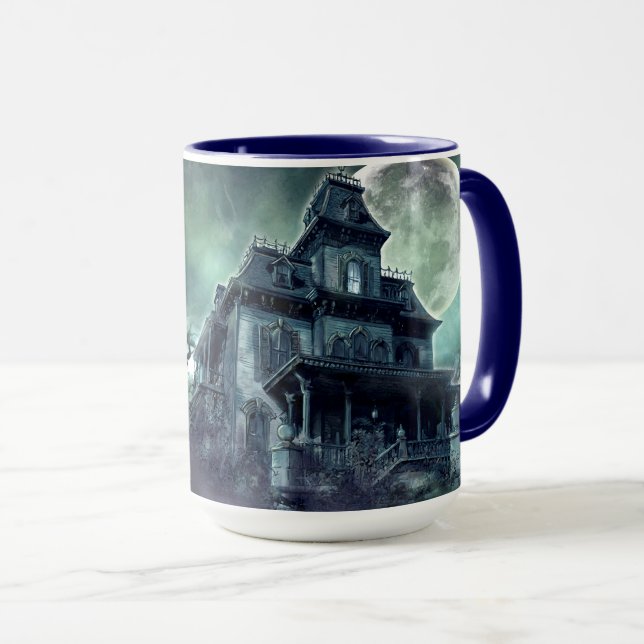 Maison hantée Mug d'horreur - Fantôme infesté Mans (Devant droit)