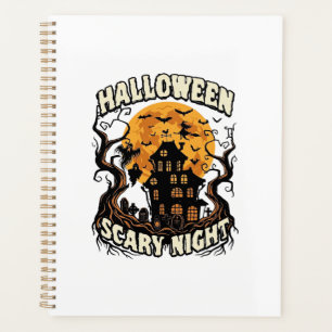 Maison Hantée Nuit Effrayante Halloween Pleine Lun