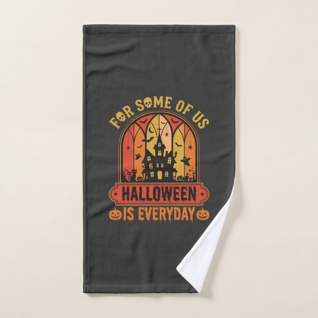 Maison Hantée Rétro Halloween au Quotidien (Serviette à main)