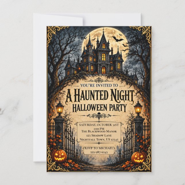 Maison Hantée Soirée Halloween Gothique Hantée (Devant)