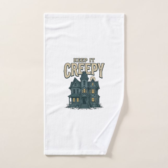 Maison Hantée Vintage Creepy Halloween Dés (Serviette à main)