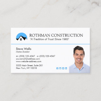 Maison Logo Construction Ajouter Carte de visite p
