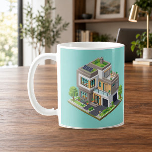 Maison Moderne Isométrique Tasse d'Architecture Mi