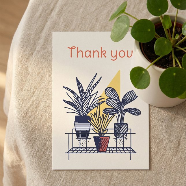 Maison moderne plante Carte de remerciements botan (Modern house plant Botanical Thank You Card)
