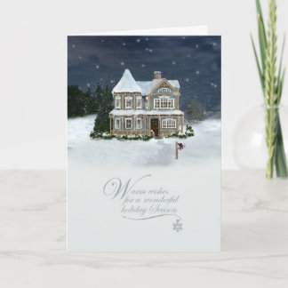 Maison pour la carte de Noël de vacances