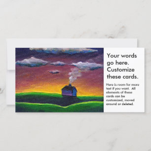 Maison soleil nouvelle année paysage paisible art