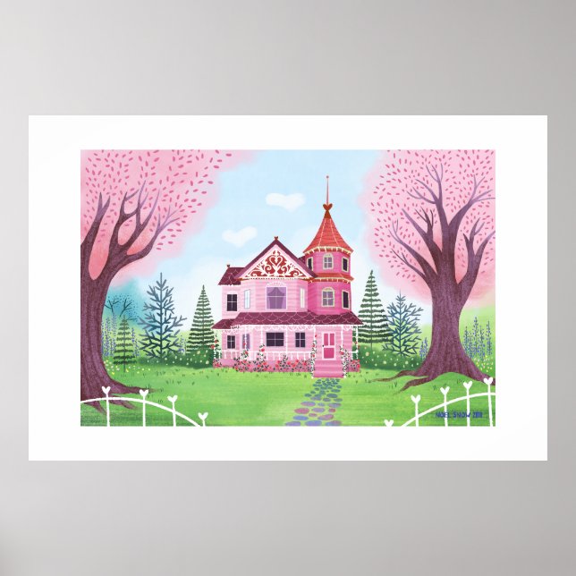 Maison victorienne rose Extra Grande impression (Devant)