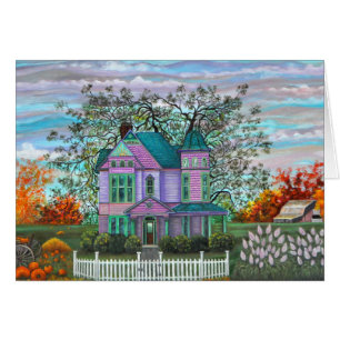 Maison victorienne violette Citrouilles Wagon Fall