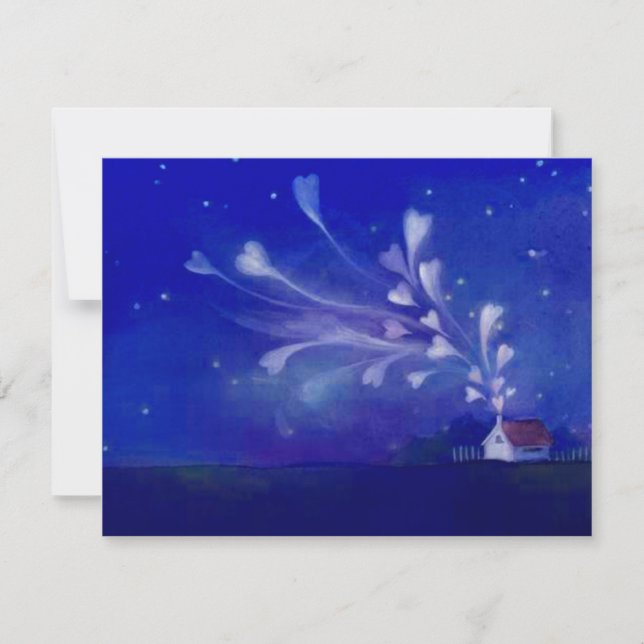 Maison Vide Remplie D'amour Cœurs Ciel Nocturne Nu (Devant)