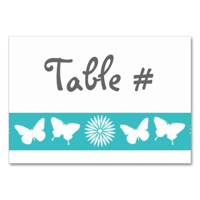 Maisonnettes et papillons sur carte de table Turqu (Devant)