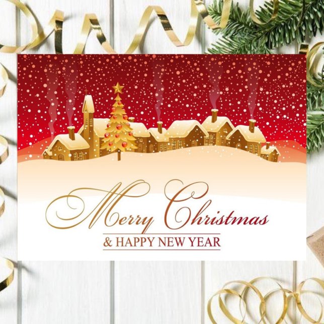 Maisons avec carte de Noël Joyeux Neige (Créateur téléchargé)