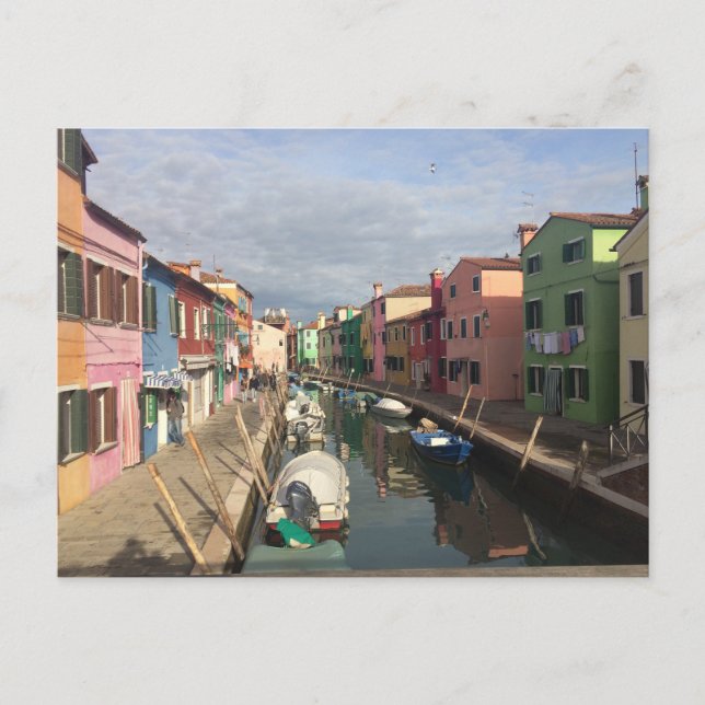 Maisons colorées en Murano, Venise Carte postale (Devant)