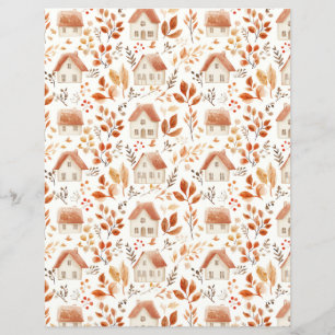 Maisons colorées, papier à papier feuille motif