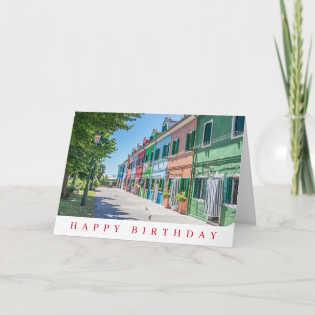 Maisons de Burano carte d'anniversaire (Devant)