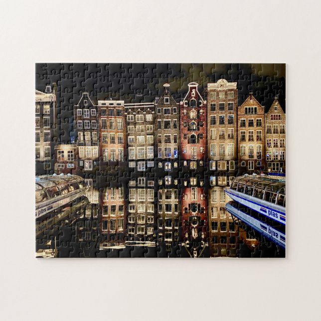 Maisons de canal d'Amsterdam puzzle (Horizontal)