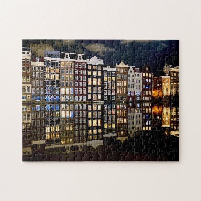 Maisons de canal d'Amsterdam puzzle (Horizontal)