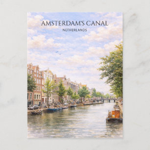 Maisons de canal hollandaises carte d'art à l'aqua