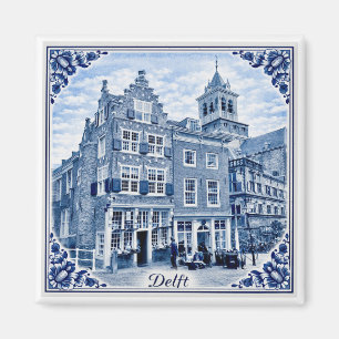 Maisons de Delft style Delft Blue aimant